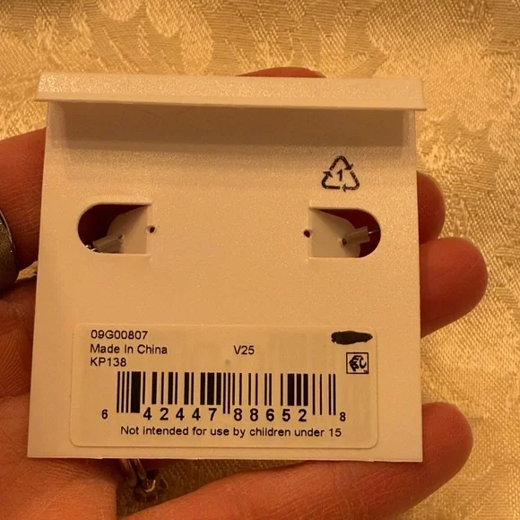 Karl Lagerfeld Silver Geometric Earrings - Picture 2 of 4